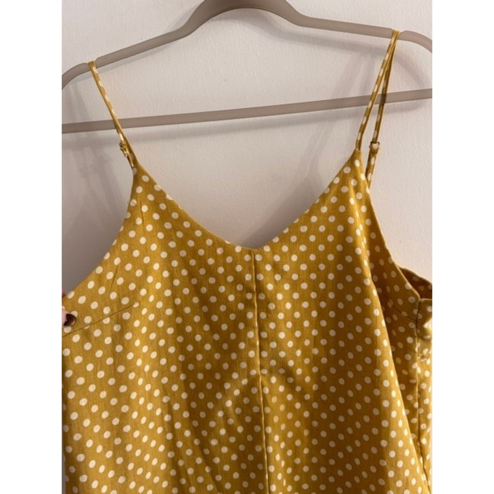Hayden Los Angeles Yellow Polka Dot Ruffle Romper Mustard Medium - Picture 3 of 7